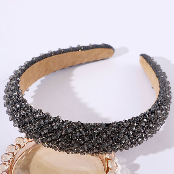 Wholesale Thin diamond headband fashionable and light luxury temperament multi-color headdress hair accessories personality sweet cool cotton headband for women