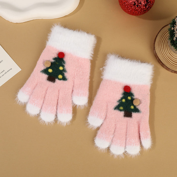 Wholesale Cartoon Christmas Knitted Gloves