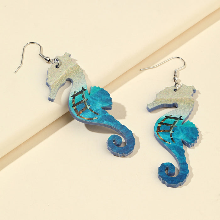 Wholesale Beach Ocean Wind Mermaid Seahorse Earrings