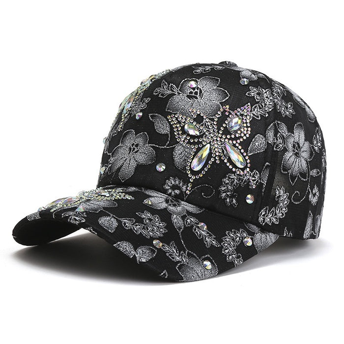 Wholesale Butterfly Duckbill Sun Hat for Women  Breathable Sun Protection Floral Baseball Cap