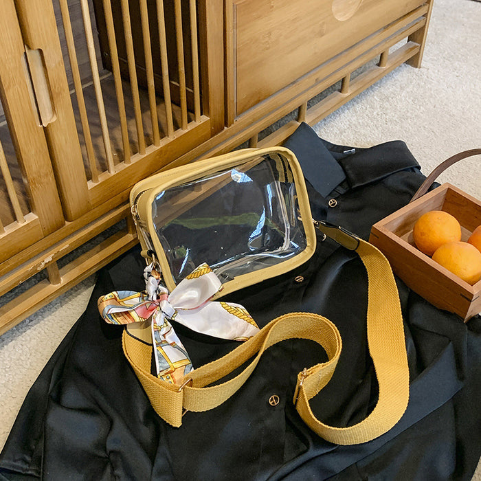 Wholesale Transparent PVC Small Square Bag Wide Shoulder Strap Fashion Crossbody Phone Bag Everyday Use Boutique Gift