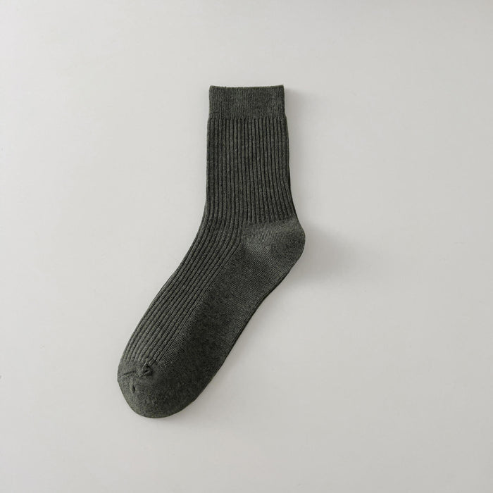 Wholesale Solid color men's socks, fashionable mid tube socks, breathable, sweat absorbing, comfortable cotton socks