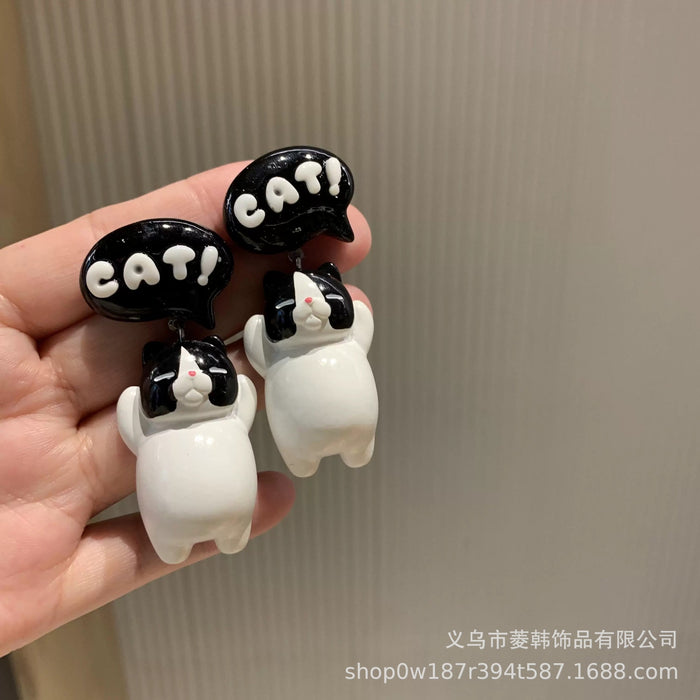 Wholesale Handmade Niche Design Silver Needle Personality Earrings