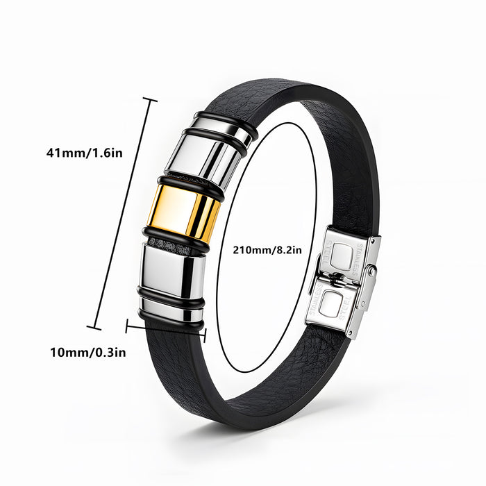 Wholesale Men' s Bamboo Stainless Steel Bracelet Fashion Accessory