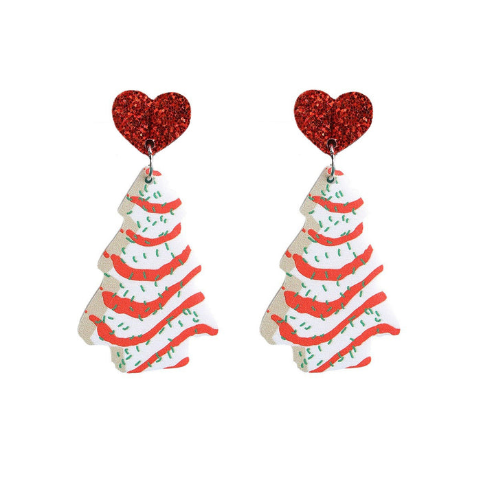 Wholesale Christmas tree earrings love acrylic earrings