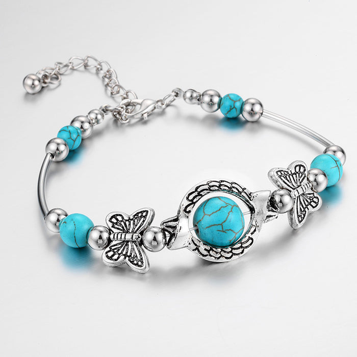 Wholesale Popular Jewelry Versatile Turquoise Handmade Bracelet Popular Bracelet Jewelry Butterfly Bracelet