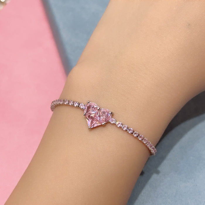 Wholesale Copper Inlaid Zircon Love Bow Bracelet JDC-BT-Bein006