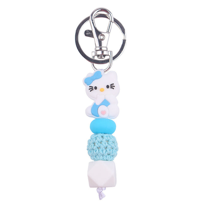 Wholesale Cartoon Silicone Beads Keychain JDC-KC-GuangTian036