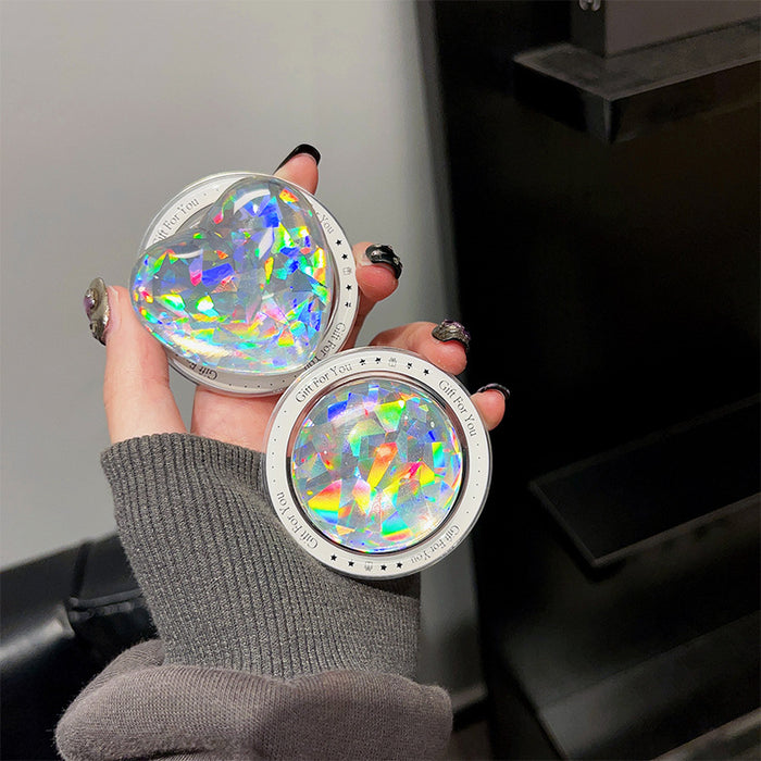 Wholesale Glass Laser Heart Pop-out Phone Grips