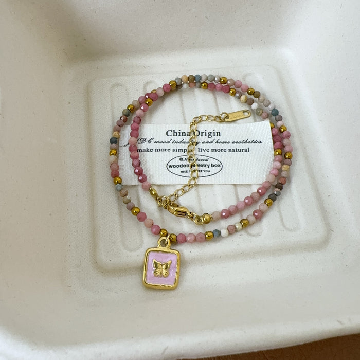 Wholesale Advanced style new natural stone bead necklace, fashionable, light luxury, niche, high-end temperament, versatile collarbone chain