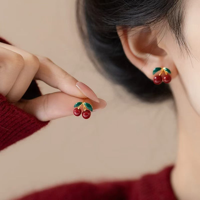 Wholesale Trendy Leaf-Shaped Earring Studs Zinc Alloy Electroplated Fashion Accessory