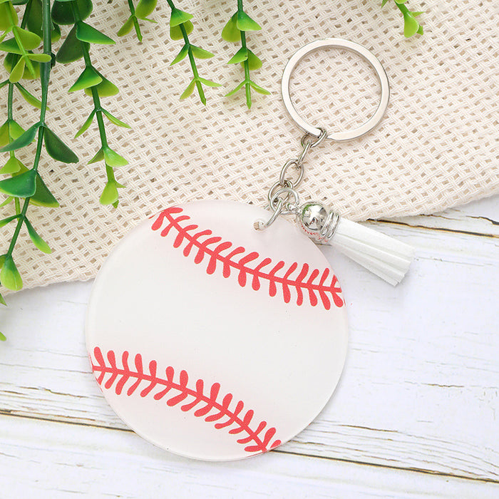 Wholesale Baseball Acrylic Tassel Keychain JDC-KC-RongRui042