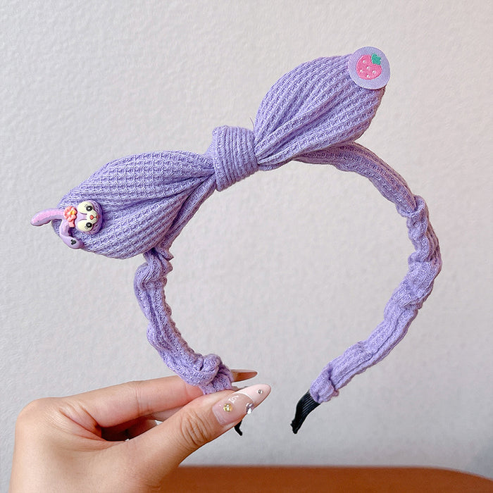 Wholesale Children' s headband girls non-slip baby hairpin headdress little girl rabbit ear bow headband