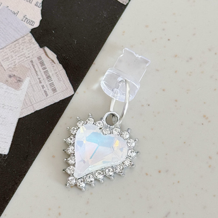 Wholesale Alloy full diamond heart crystal pendant Mobile Phone Stands charm
