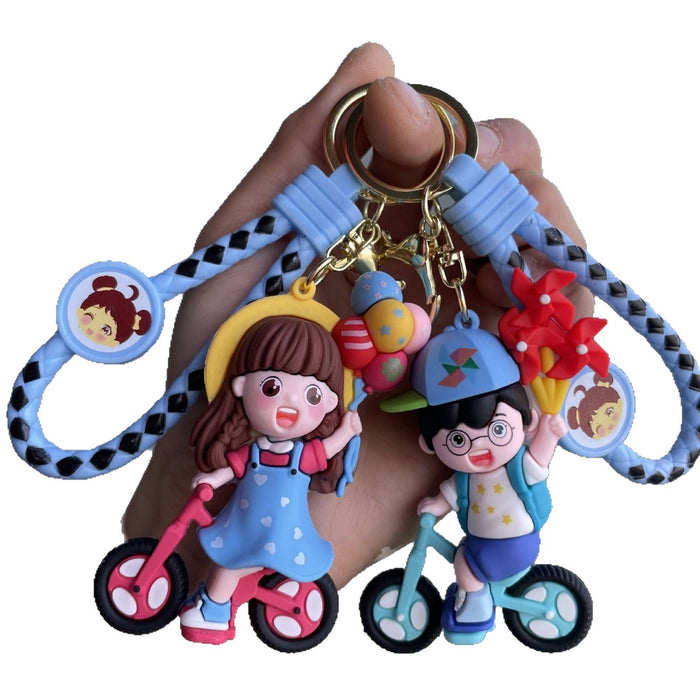 Wholesale Windmill couple keychain cute doll car keychain student backpack pendant couple small gift wholesale