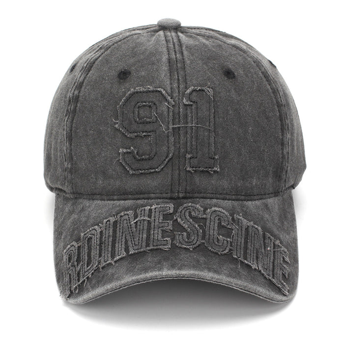 Wholesale Vintage Letter-Embroidered Soft Top Baseball Cap Sun Protection Hat for Men Women