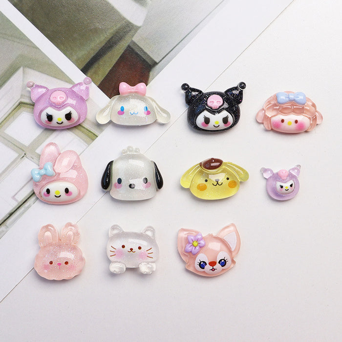 Wholesale 50pcs Cartoon Transparent Resin Diy Decorative Patch Accessories JDC-FK-YaoL029