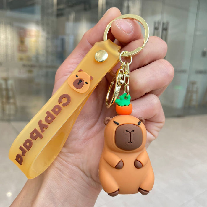 Wholesale Cute Capybara Silicone Keychain JDC-KC-YaoP001