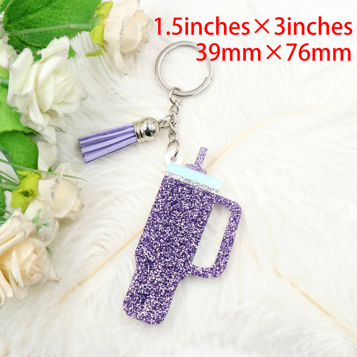 Wholesale Cup Glitter Acrylic Keychain JDC-KC-XYan010