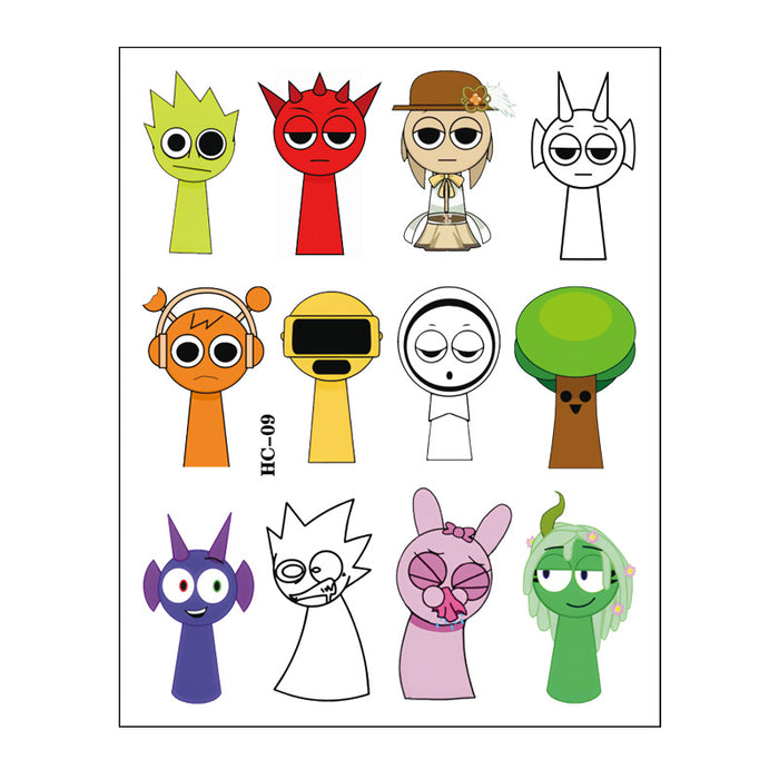 Wholesale Music Game Cartoon Water Transfer Disposable Decorative Sticker