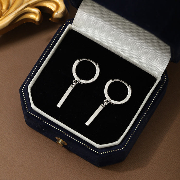 Wholesale Long and straight earrings exude a minimalist and niche commuting style, with a geometric design and a stylish ear clasp