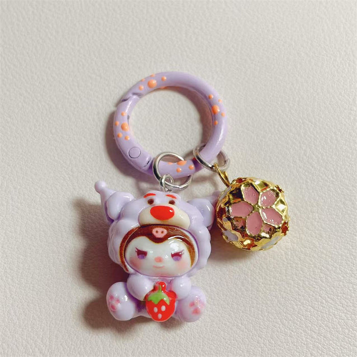 Wholesale Cute cartoon keychain with a bell