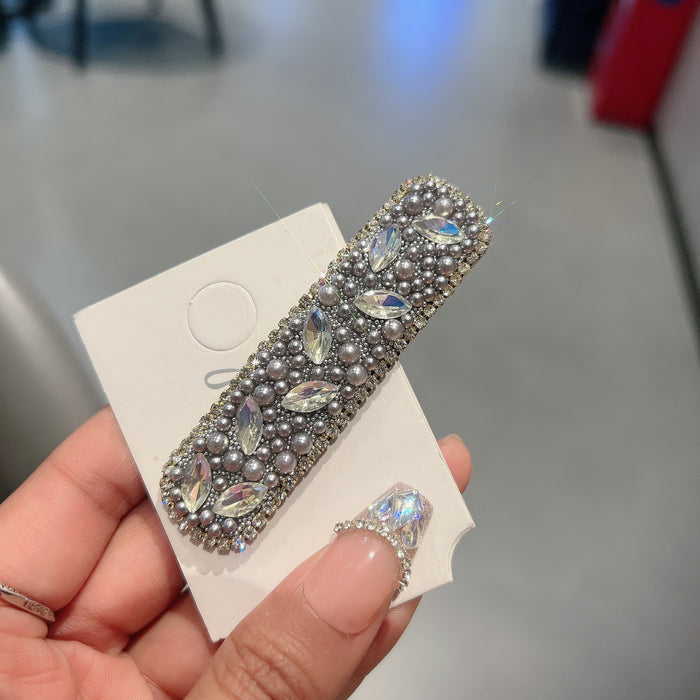 Wholesale Pearl Rhinestone hairpin clip side bangs hairpin headdress for women