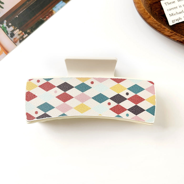 Wholesale Pu Printed Shark Clip Western Style Retro Leather Hairpin Hair Grabber Hair Accessories