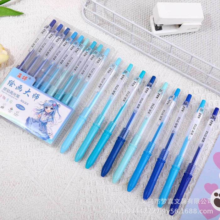Wholesale 9pcs/ box Painting Hand Account Pen Set Large Capacity Color Press Pen