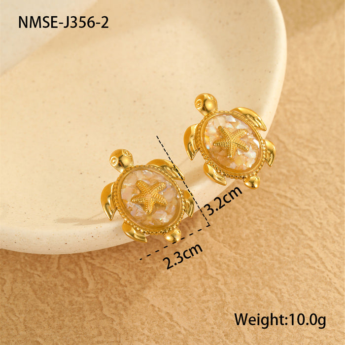 Wholesale New stainless steel earring design with a sense of dripping oil jewelry