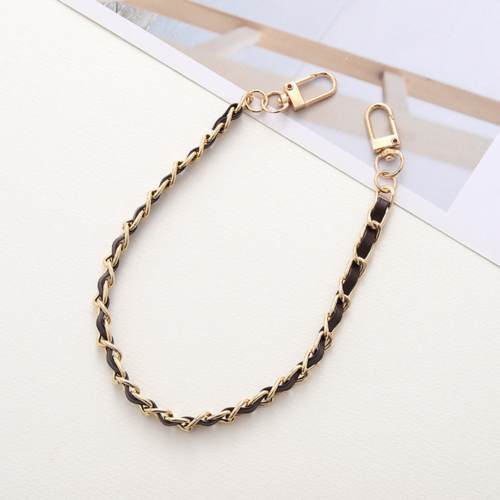 Wholesale Pearl Handheld Chain DIY Mobile Phone Case Accessories Metal Chain Keychains JDC-KC-GL003