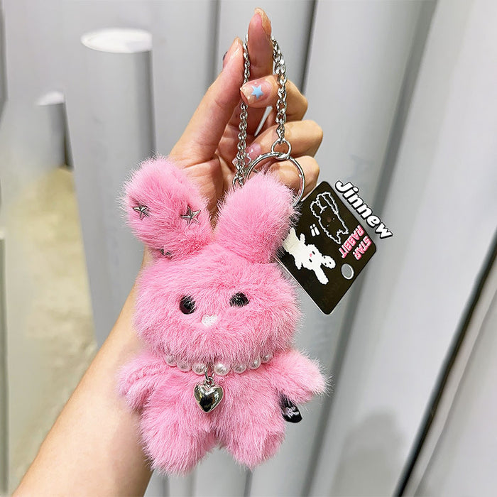 Wholesale Sweet Cool Star Rabbit Plush Keychain