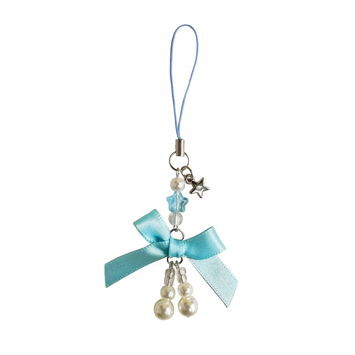Wholesale Jewelry Sweet Girl's Heart Pearl Bow Pendant Mobile Phone Hanging Rope Chain