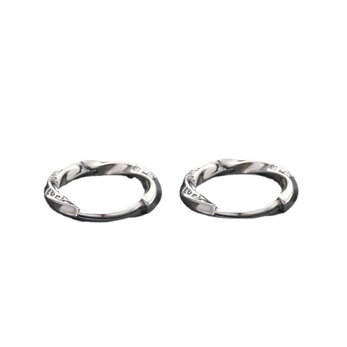 Wholesale Pure silver earrings with niche design, high-end feel, personalized letter ear buckle