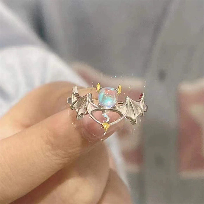 Wholesale Fashion Moonstone Ring  Opening Adjustable Couple Ring