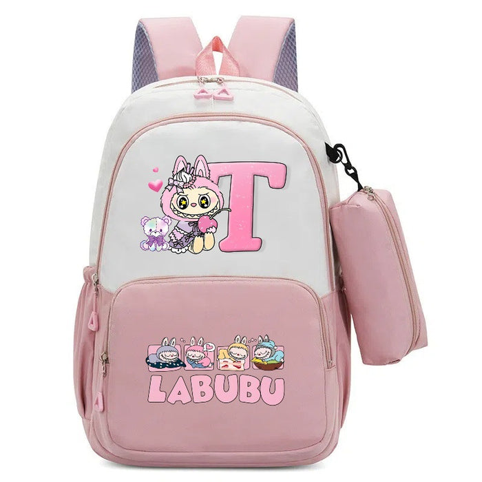 Wholesale cartoon print two-piece backpack set for primary and secondary school students