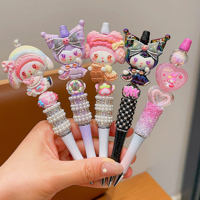 Wholesale Crystal Flash Diamond Rotary Gel Pen Dream Student Beaded Pen Cartoon Signature Pen