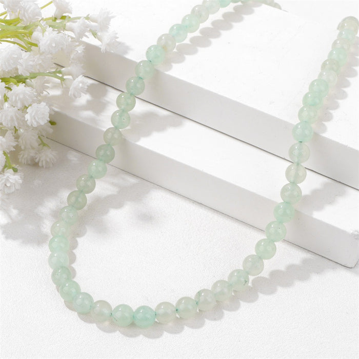 Wholesale 6mm stone bead necklace packaged with an adjustable clasp suitable as a collarbone necklace