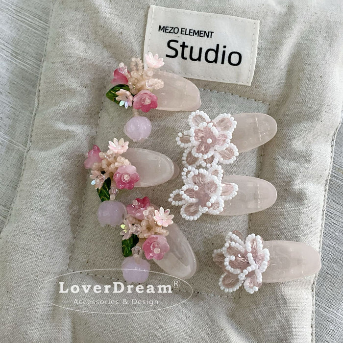Wholesale Crystal bead flower hair clip, sweet and cute bangs clip hair accessory