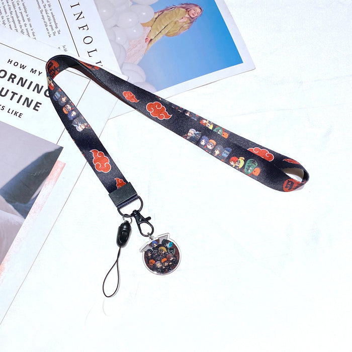 Wholesale Polyester Cartoon Printed Long Hanging Rope Keychain JDC-KC-Gongz056