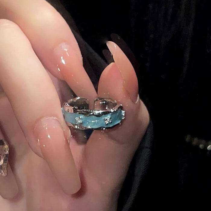 Wholesale Drip glazed open ring, new style, light luxury, niche design, simple and minimalist