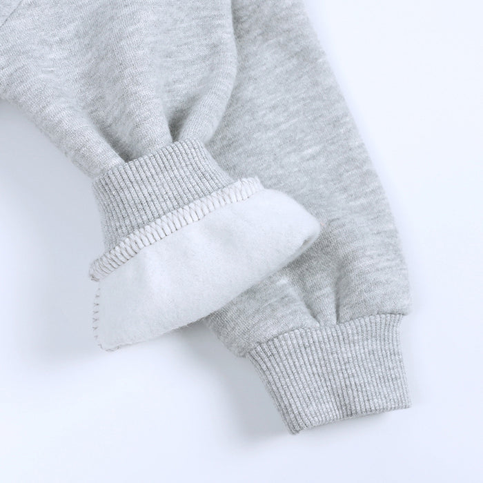 Wholesale Boys' and Girls' Hoodies round Neck Pullovers for Small and Medium-sized Children Solid Color with Plush Baby Tops JDC-CTS-SK003