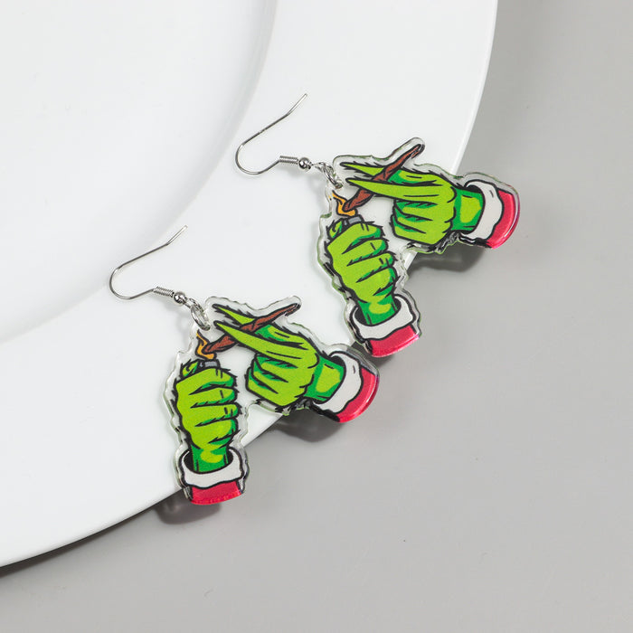 Wholesale Christmas Snowman Print Earrings JDC-ES-ChouD026