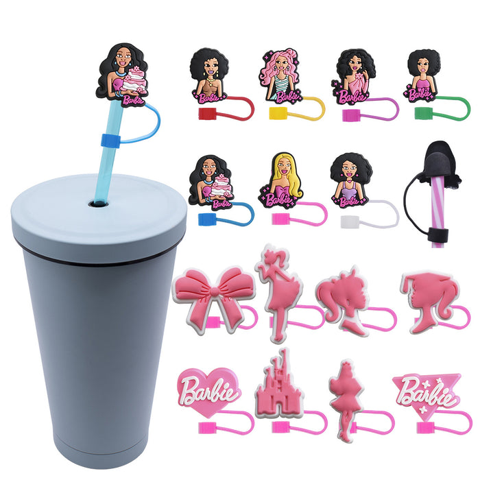 Wholesale 10mm 100pcs PVC Cartoon Straw Cap JDC-SCR-RYY002