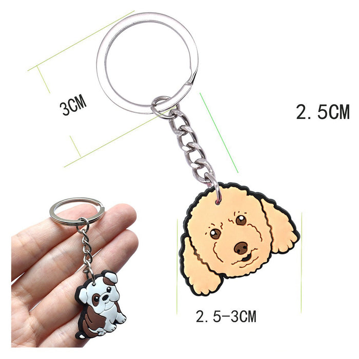 Wholesale  10 PCS Cartoon Keychain PVC Soft Rubber Keychain Accessories  Cute Pendant Keychain