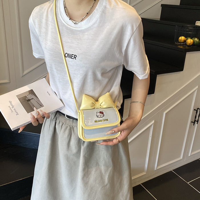 Wholesale Children's Bag Cat Bowknot Girls Crossbody Bag Mini Coin Purse Shoulder Bag