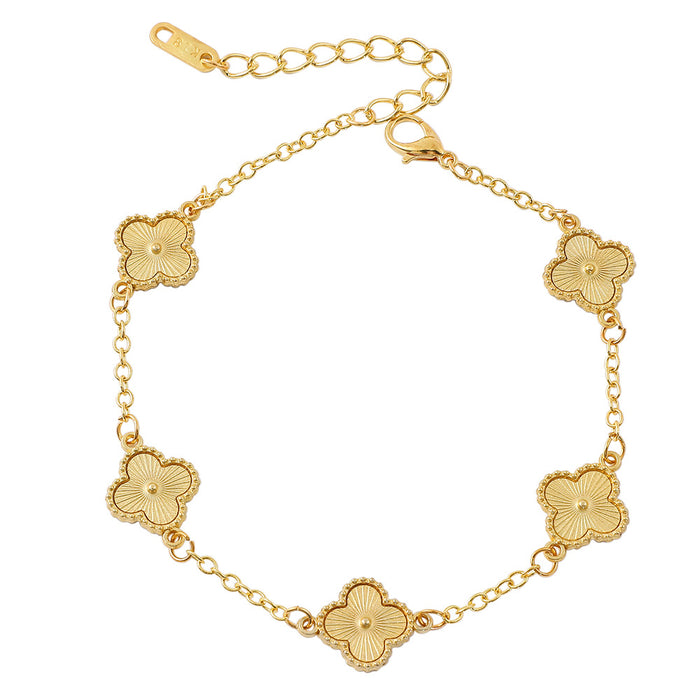 Wholesale 10pcs Alloy Four-Leaf Clover Petal Bracelet