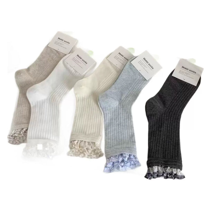 Wholesale Lace retro mid tube socks pile socks