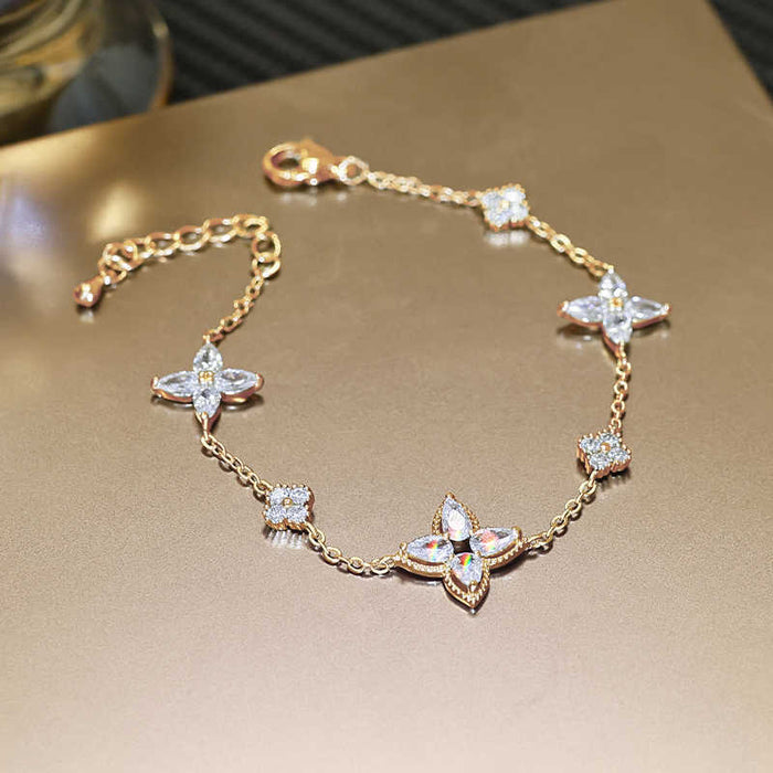 Wholesale lucky four-leaf grass bracelet temperament jewelry design jewelry women
