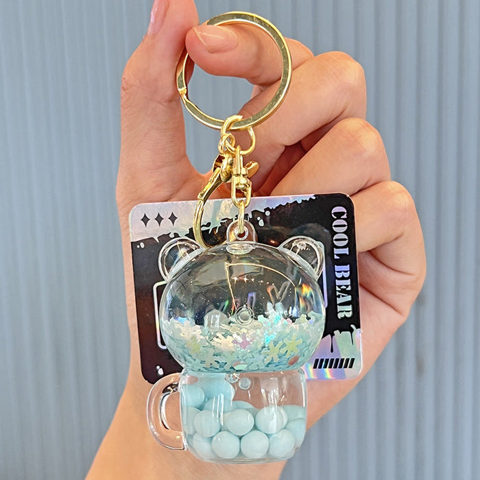 Llavero de botella de copa de oso al por mayor JDC-KC-CHAOHE001